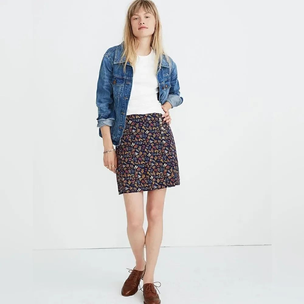 Madewell Preppy Academia Floral Moody Romantic Garden Feminine Mini Skirt 2